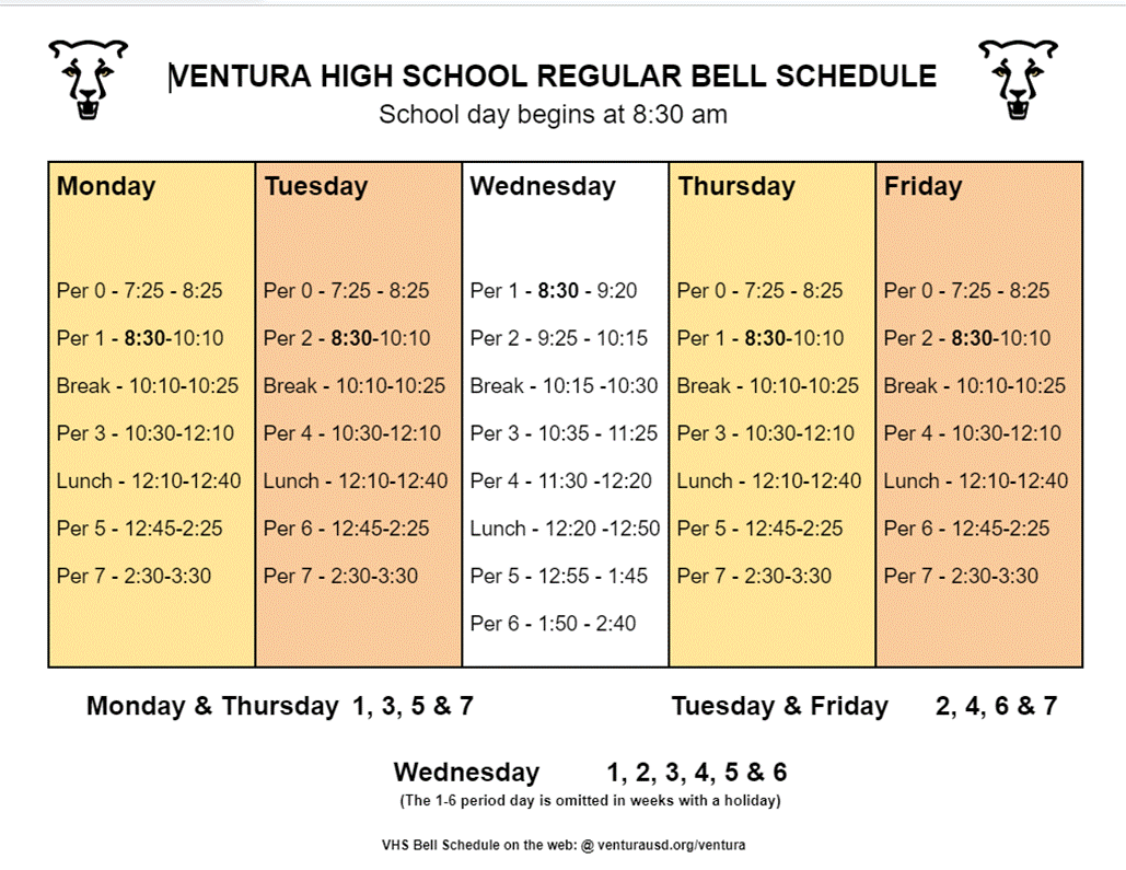 Regular Bell Schedule 